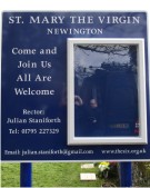 aluminium church notice board for St. Mary the Virgin Newington